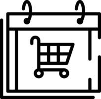 Rounded Stroke Biggest Shopping Day Icon vector