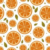 Seamless pattern background with colorful cartoon juicy oranges vector