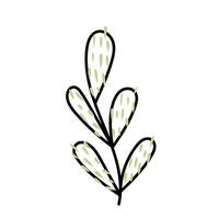 Decorative abstract twig. Stylized twig in flat style on white background. Abstract elements for backgrounds, textiles, posters, postcards, packaging and more. vector