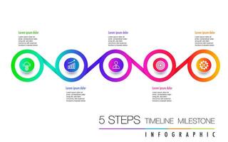 5 steps infographic for business presentation vector