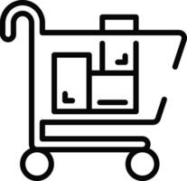 Rounded Stroke Shopping Cart Icon vector