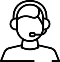Rounded Stroke Call Center Agent Icon vector