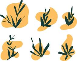 abstract doodle icon illustration floral leave vector