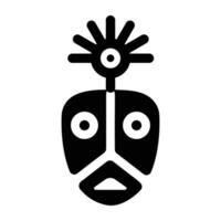 Glyph style icon of shaman mask vector