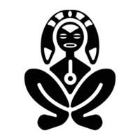 Solid style icon of atabey symbol vector