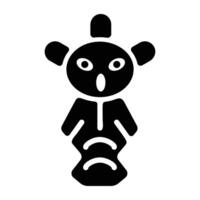 An icon of taino symbol in solid style vector