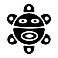 Glyph style icon of sol taino symbol vector