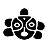 A solid style icon of taino face art vector