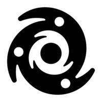 A filled style icon of spiral galaxy symbol vector