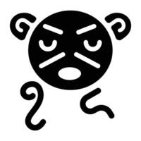 A filled style icon of taino infant vector