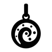 A solid icon of koru spiral vector