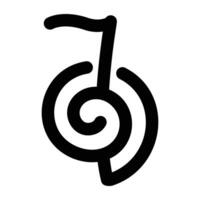 Glyph style icon of spiral reiki symbol vector