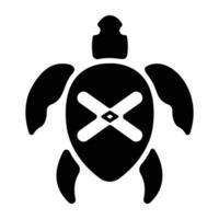 A solid style icon of taino turtle vector