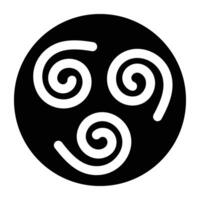 Airbender symbol designed in filled style vector