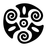 A solid style icon of triskelion vector