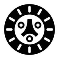 A solid style icon of taino guanin vector
