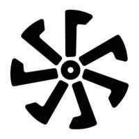 Kolovrat sign icon in solid style vector