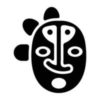 A glyph style icon of taino motif vector