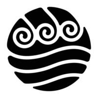 A solid style icon of katara symbol vector