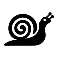 A solid style icon of spiral snail vector