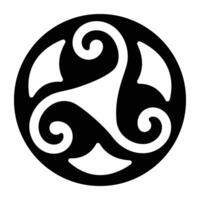 A glyph style icon of triskele symbol vector