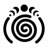 Solid style icon of mystical spiral vector