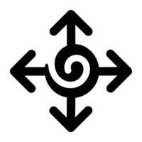 Swirling symbol icon in solid style vector