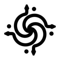 Solid style icon of snake spiral vector