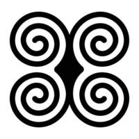 Quadruple spiral icon in solid style vector