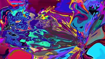 Psychedelic colorful abstract fluid and liquid fractal background video