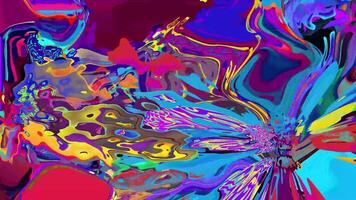 Psychedelic colorful abstract fluid and liquid fractal background video