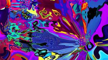 Psychedelic colorful abstract fluid and liquid fractal background video