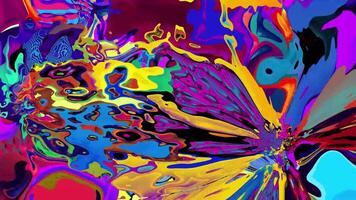Psychedelic colorful abstract fluid and liquid fractal background video