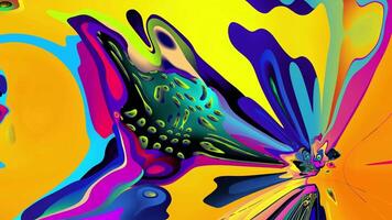 Psychedelic colorful abstract fluid and liquid fractal background video