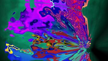Psychedelic colorful abstract fluid and liquid fractal background video