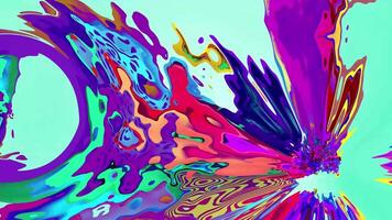 Psychedelic colorful abstract fluid and liquid fractal background video