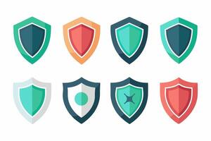 Shield icon set. Protect shield and security icon vector