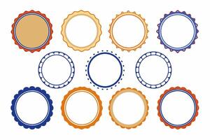 Circle border frame set icon, border with flower icon with center space for your photo vector