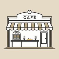 a mini bar concept with an outline, hanging out chairs and a cafe vector