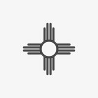 Symbol of the Zia, ancient sun emblem. Element of New Mexico flag vector