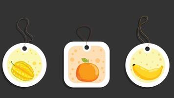 Set of fruit tags illustration vector