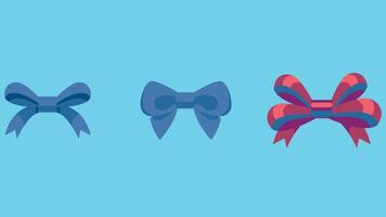 Three different bows on a blue background vector