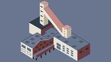 An illustration of a factory building with a chimney vector