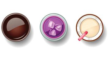 A set of three different colored desserts vector