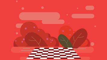 an illustration of a checkered board on a red background vector