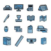 Simple Set of Office Related Line Icons vector