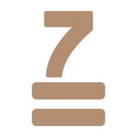 Minimalist stacking symbol with the number seven, ideal for packaging design to indicate stacking instructions or limitations vector