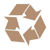 Recycling symbol with three chasing arrows forming a triangle, indicating recyclability. Ideal for packaging and sustainability labeling vector
