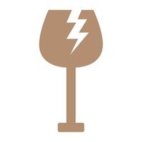 Graphic of a wine glass with a lightning bolt crack, symbolizing fragility or something broken. Perfect for themes of delicacy, safety, or damage vector