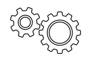 Setting icon with work cog gear element. Cogweel mechanism symbol. vector